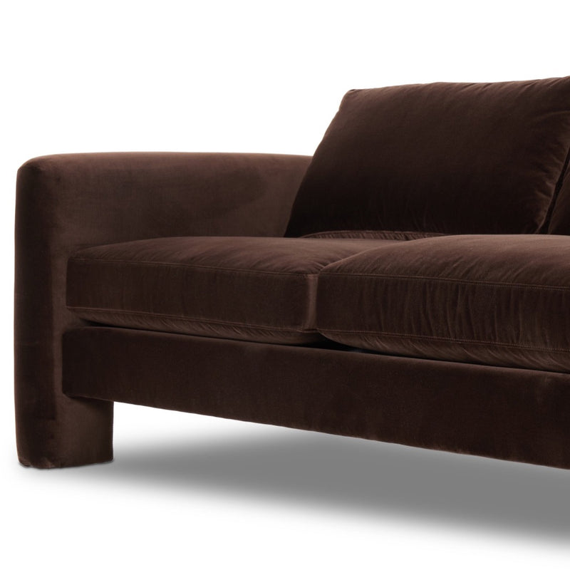 Four Hands Katya Sofa Surrey Cocoa Angled View Seating