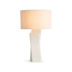 Co.House Designs Keaton Table Lamp White Front Facing View Lights On 