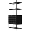 Kelby Bookcase Gunmetal Angled Back Cabinet Four Hands