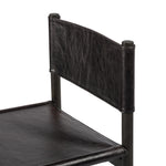 Kena Dining Chair Charcoal Parawood Top Grain Leather Backrest Four Hands