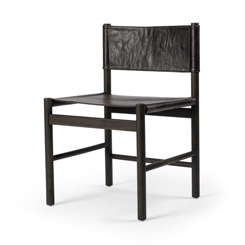 Four Hands Kena Dining Chair Charcoal Parawood Angled View