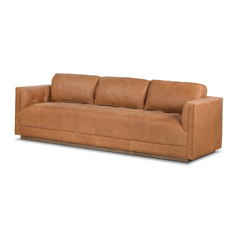 Kiera Sofa Palermo Cognac Angled View Four Hands