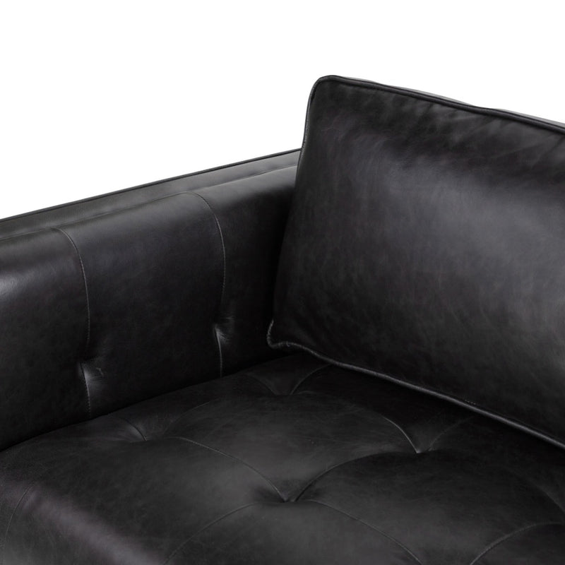 Kiera Sofa Sonoma Black Top Grain Leather Tufted Seating 228373-004