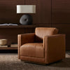 Kiera Swivel Chair Palermo Cognac Staged View Four Hands