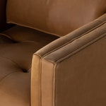 Kiera Swivel Chair Palermo Cognac Top Grain Leather Armrest Four Hands