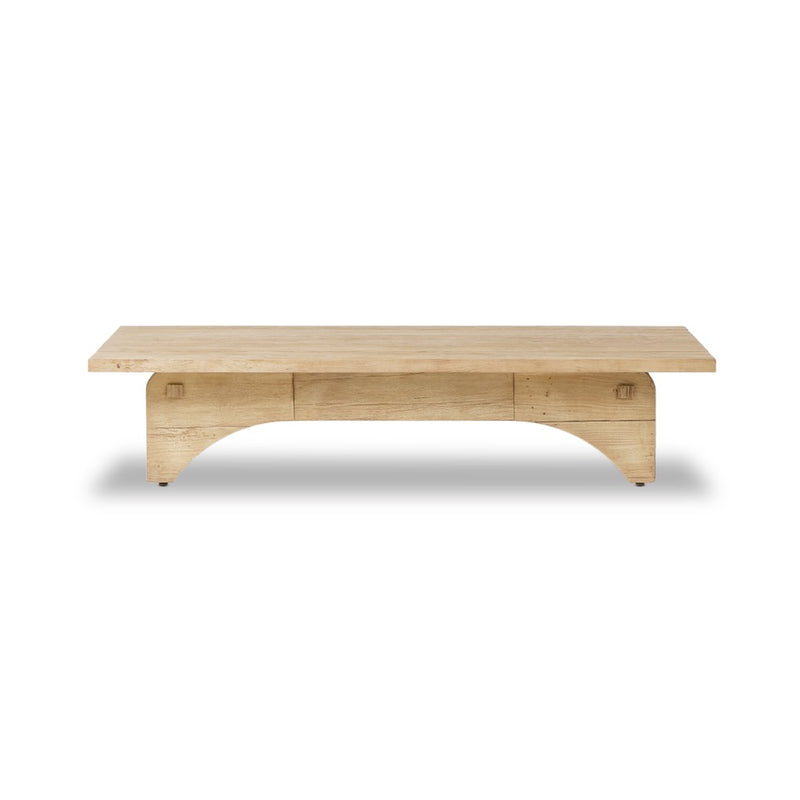 Four Hands Winchester Coffee Table Bleached Alder Front Facing View