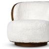 Four Hands Kittridge Swivel Chair Ivory Angora Swivel Base