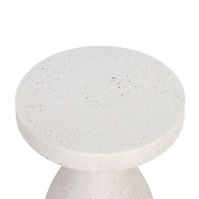 Four Hands Koda Outdoor End Table Textured Grey Rounded Tabletop