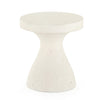 Koda Outdoor End Table Textured White Angled View Four Hands