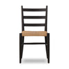 Ladder Back Outdoor Dining Chair Aged Ebony Teak Front Facing View 235197-009