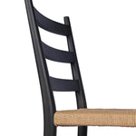 Four Hands Ladder Back Outdoor Dining Chair Aged Ebony Teak Backrest