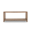 Lamar Console Table Matte Brown Veneer Front View Four Hands