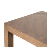 Lamar Console Table Matte Brown Veneer Top Corner Detail Four Hands