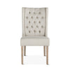 Home Trends & Design Lara Tufted Dining Chair Off White Linen Front Facing View