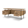 Four Hands Lauren Desk Natural Solid Oak Open Drawers