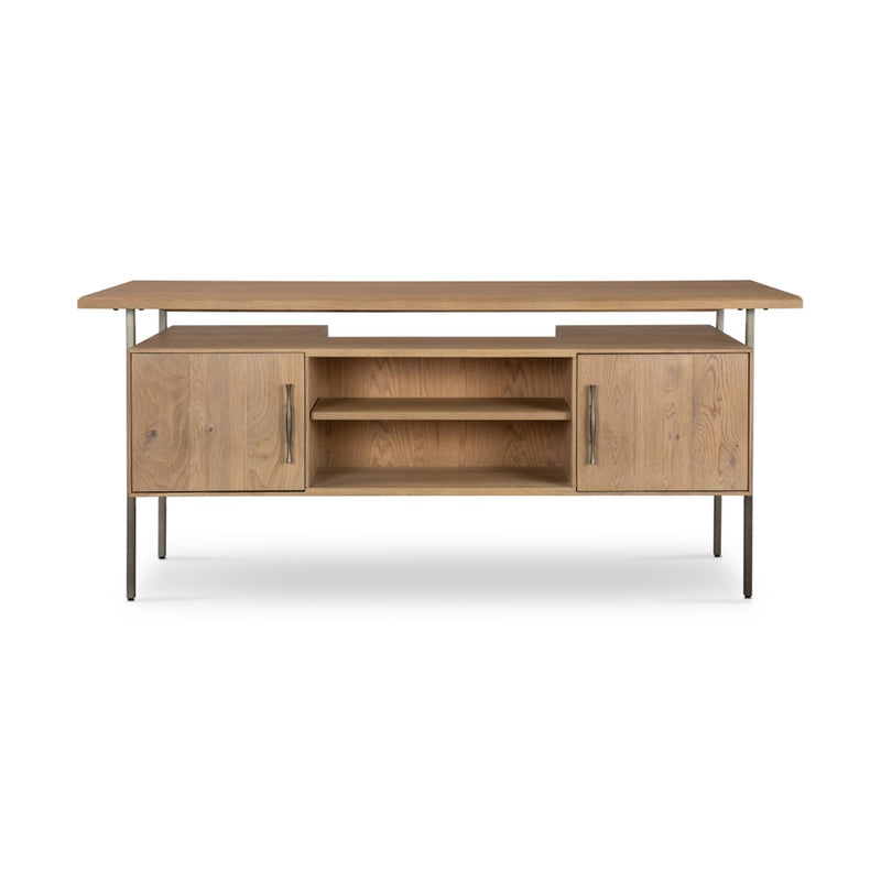 Lauren Desk Natural Solid Oak Front Facing View 104607-002
