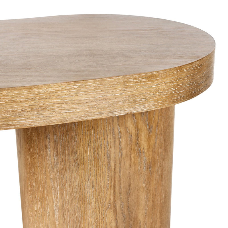 Leeds Desk Blonde Oak Veneer Kidney Shaped Tabletop Four Hands