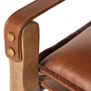 Four Hands Lenz Dining Armchair Sonoma Chestnut Top Grain Leather Armrest