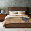 Leo Queen Bed Rustic Grey Veneer by Thomas Bina Staged View Four Hands