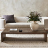 Leo Coffee Table Rustic Grey Staged View in Living Room Four Hands