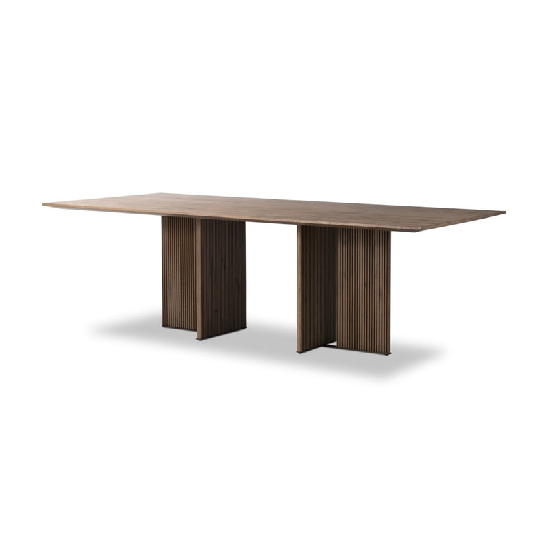 Leo Dining Table Rustic Grey Veneer Angled View 231848-002