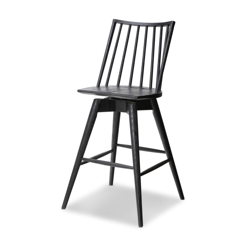 Lewis Swivel Bar Stool Black Oak Angled View 238328-001