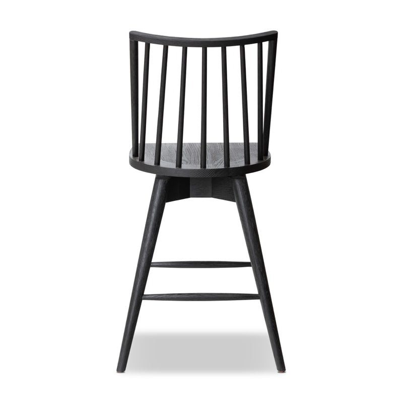 Four Hands Lewis Swivel Counter Stool Black Oak Back View