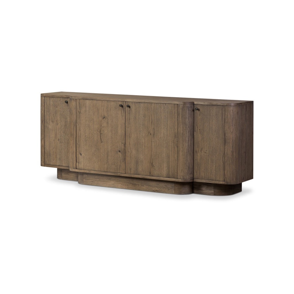 Leya Sideboard Weathered Oak Veneer Angled View 245738-001