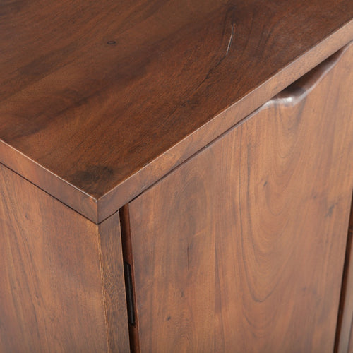 Loft 54" Sideboard Walnut Top Acacia Wood Corner Detail FLO-SB54WN