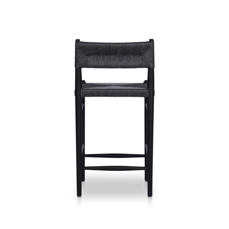 Lomas Outdoor Counter Stool Vintage Coal Back View Four Hands