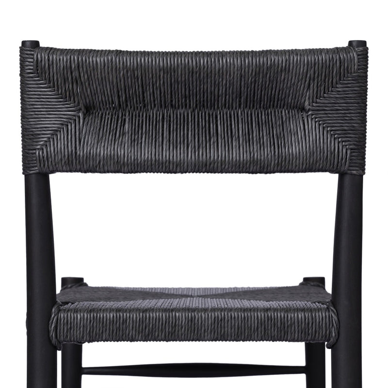 Four Hands Lomas Outdoor Dining Chair Vintage Coal Backrest