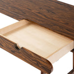 Four Hands Luana Desk Natural Morado Veneer Open Drawer Detail