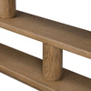 Luciana Bookcase Smoked Oak Veneer Lower Shelf Detail Four Hands