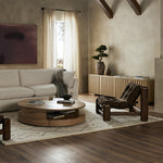 Four Hands Lucio Chair Nubuck Cigar Staged View in Living Room