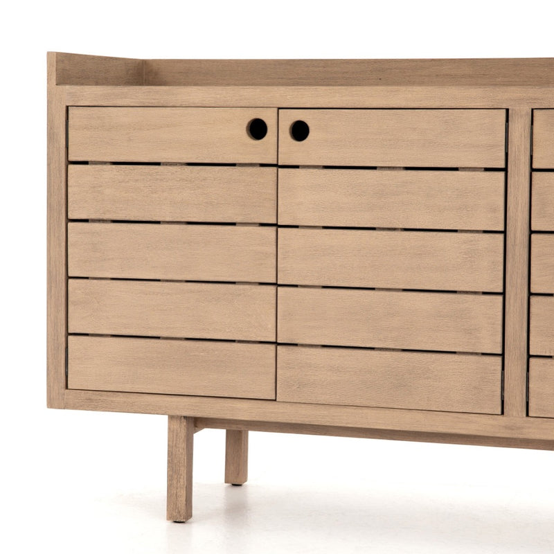 Lula Outdoor Sideboard Washed Brown-FSC Slatted Doors JSOL-060