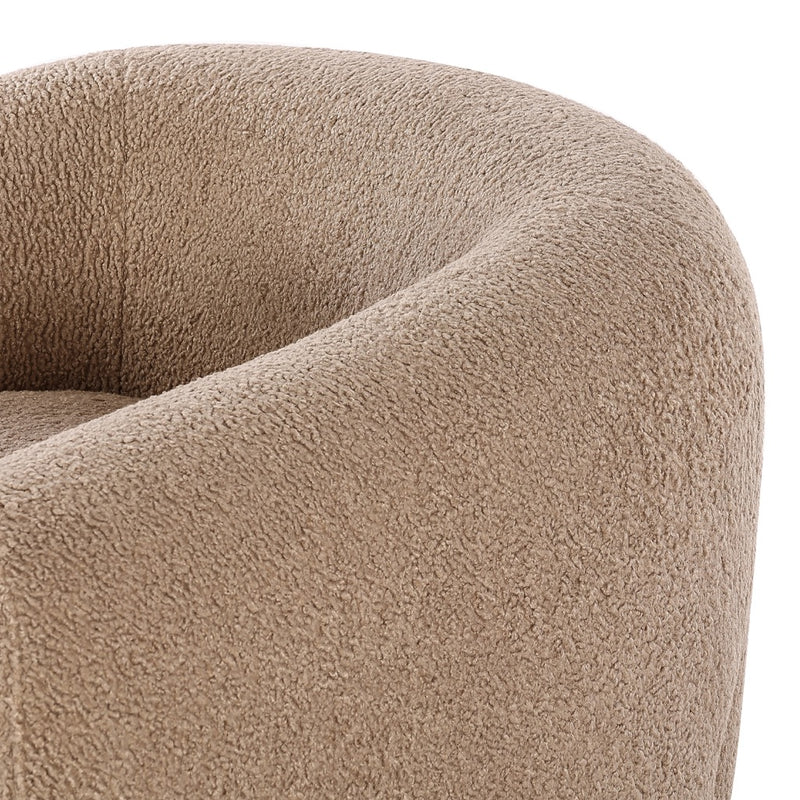 Four Hands Lyla Chair Sheepskin Camel Curved Backrest