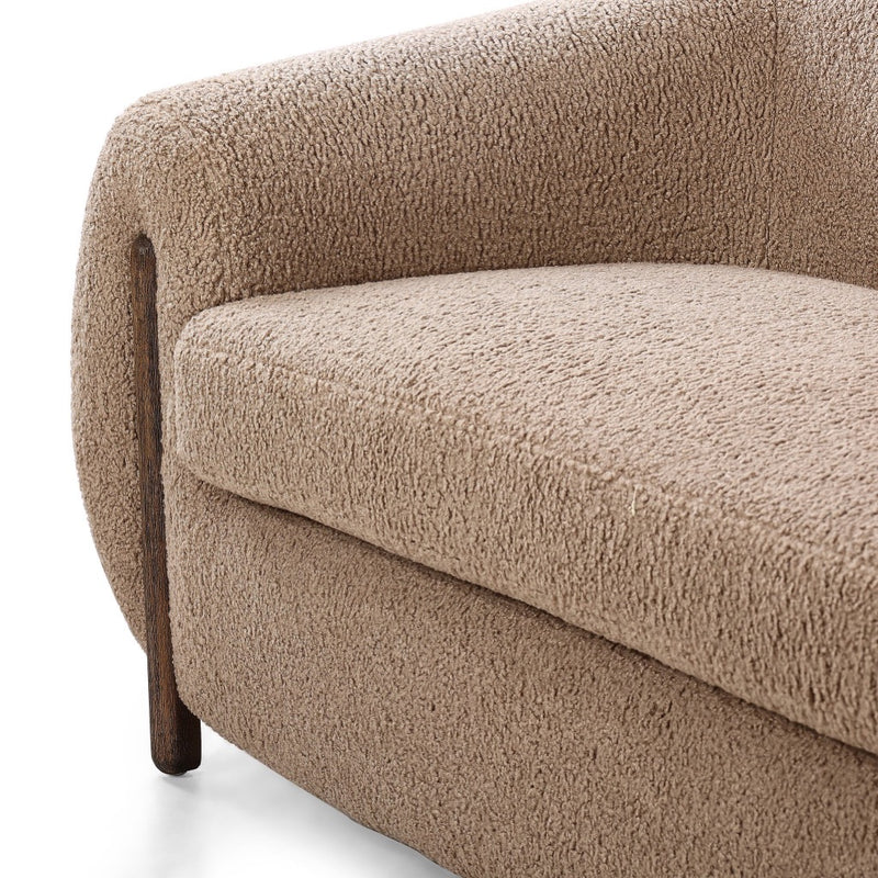 Lyla Sofa Sheepskin Camel Low Angled View 226555-012