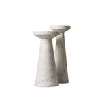 Four Hands Mabel Nesting End Tables Veined White Marble Angled View