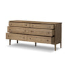 Maggie 6 Drawer Dresser Aged Smoked Oak Resawn Angled View 246648-003