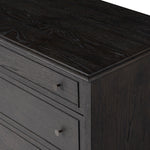 Maggie 6 Drawer Dresser Smoked Black Oak Veneer Corner Detail 246648-002