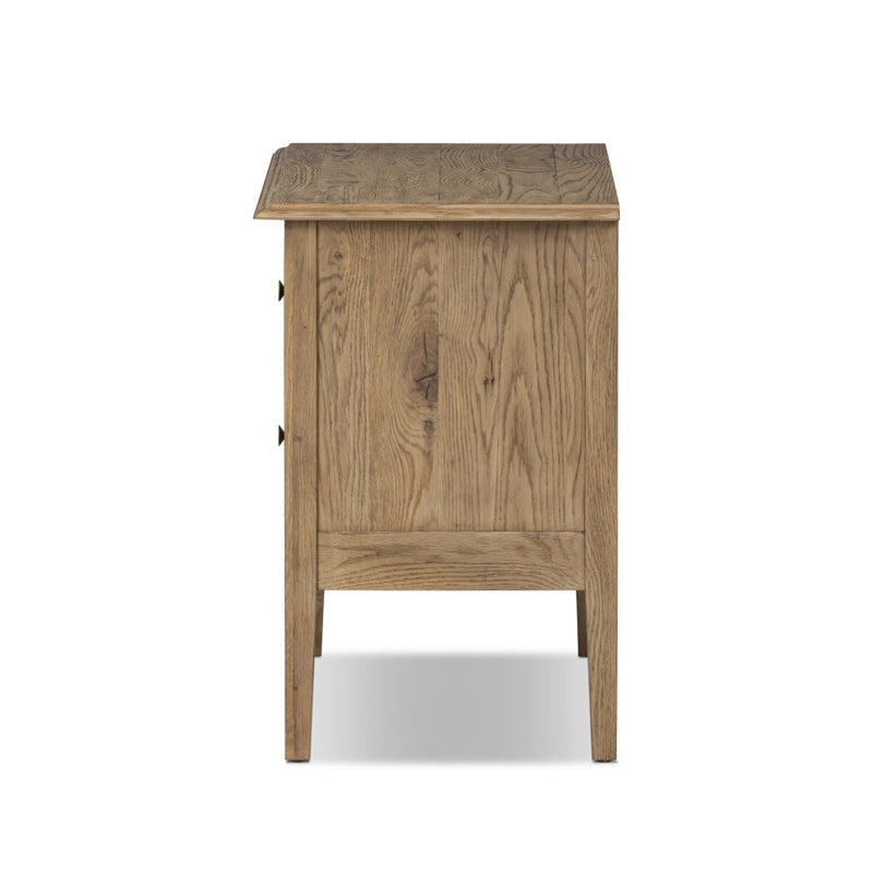 Maggie Nightstand Aged Smoked Oak Resawn Side View 246654-003