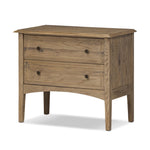 Maggie Nightstand Aged Smoked Oak Resawn Angled View Four Hands