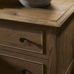 Four Hands Maggie Nightstand Aged Smoked Oak Resawn Staged View