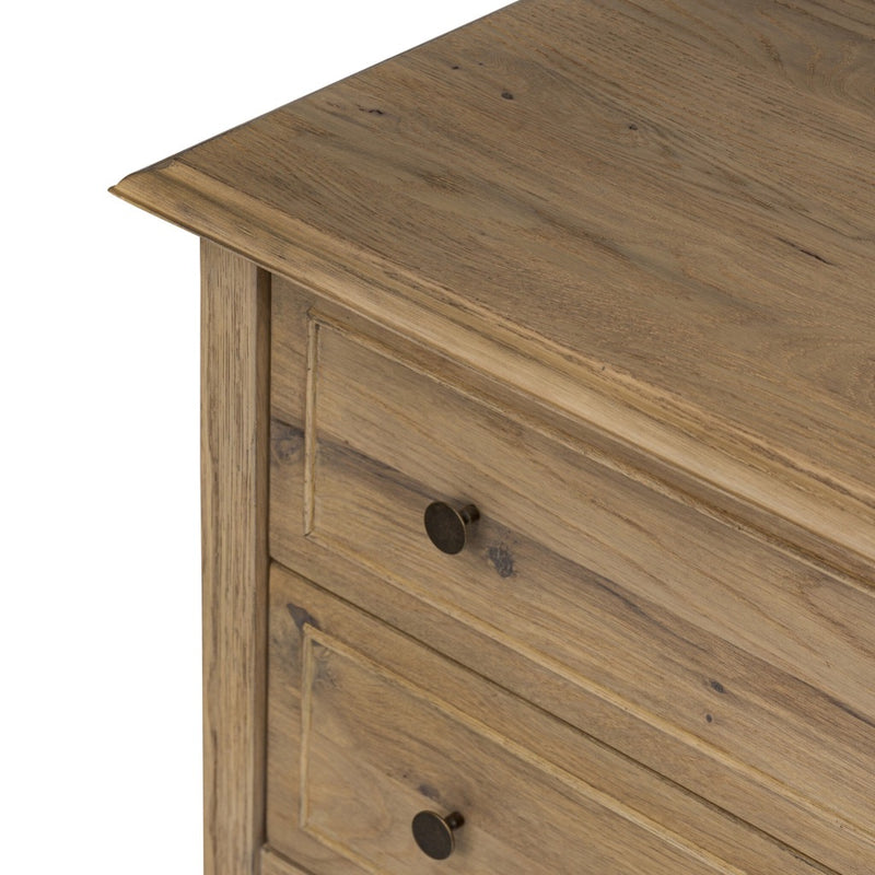 Maggie Nightstand Aged Smoked Oak Resawn Handles Four Hands