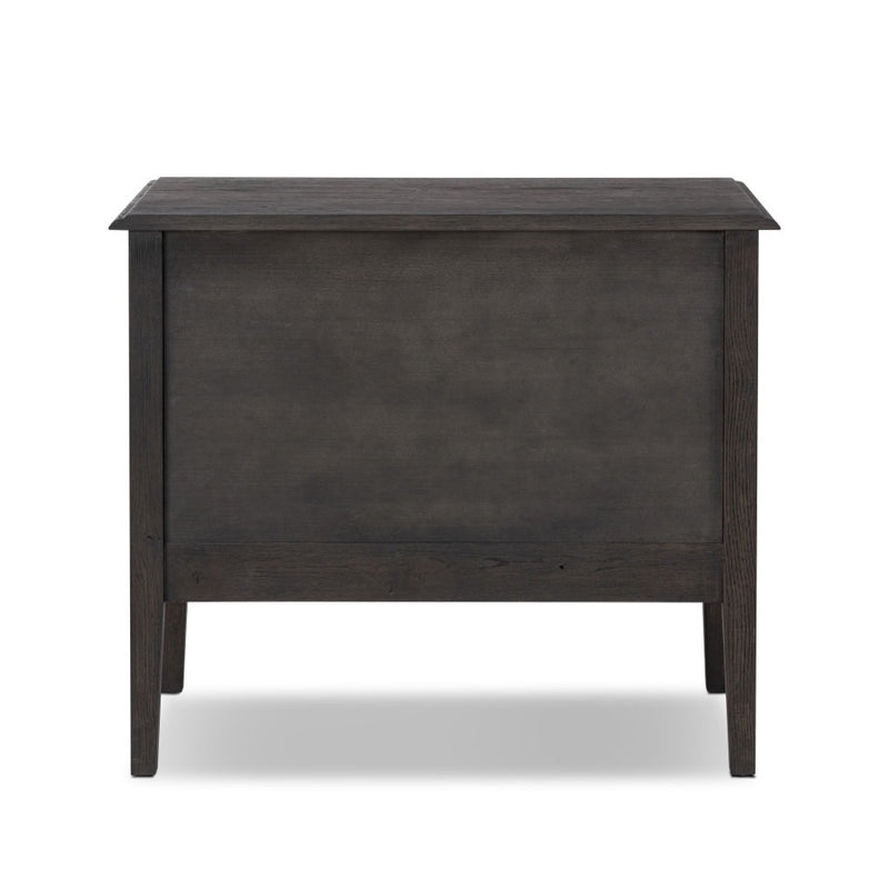 Four Hands Maggie Nightstand Smoked Black Oak Veneer Back View