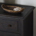 Four Hands Maggie Nightstand Smoked Black Oak Veneer Staged View