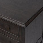 Maggie Nightstand Smoked Black Oak Veneer Corner Detail Four Hands