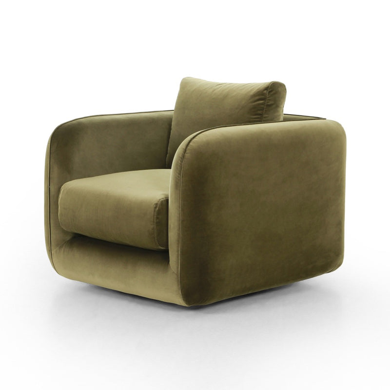 Malakai Swivel Chair Surrey Olive Side Angled View 231360-002