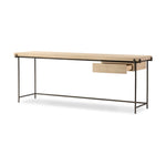 Four Hands Manuel Desk Bleached Oak Veneer Angled View Open Drawer