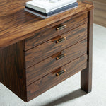 Marcela Desk Natural Morado Veneer Drawers Staged View Four Hands